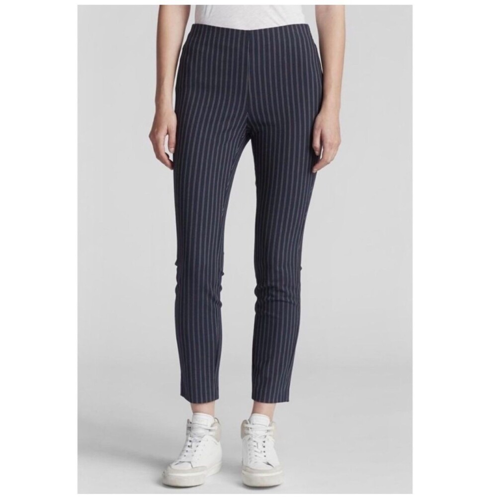 Rag & Bone Simone Pinstripe Pants • High Rise Slim Ankle Trouser • Tailored 12
